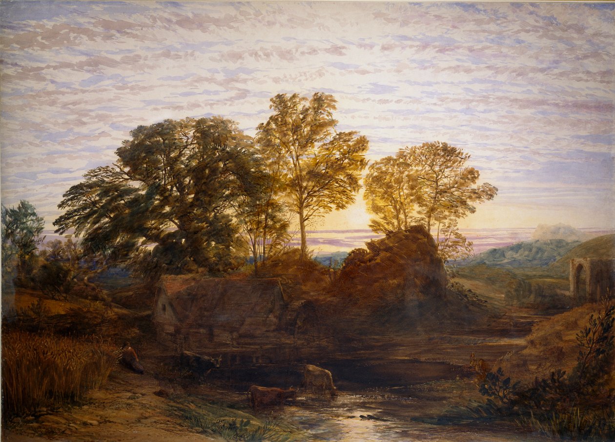 Vandmøllen, c1848-1849 af Samuel Palmer