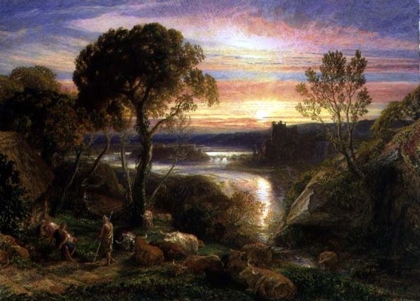 Tityrus restaureret til sit arv, 1877 af Samuel Palmer