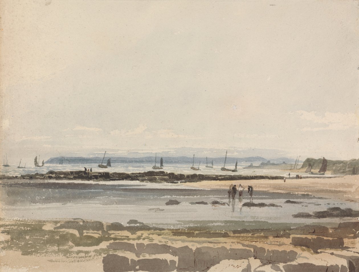 Strandscene af Samuel Prout