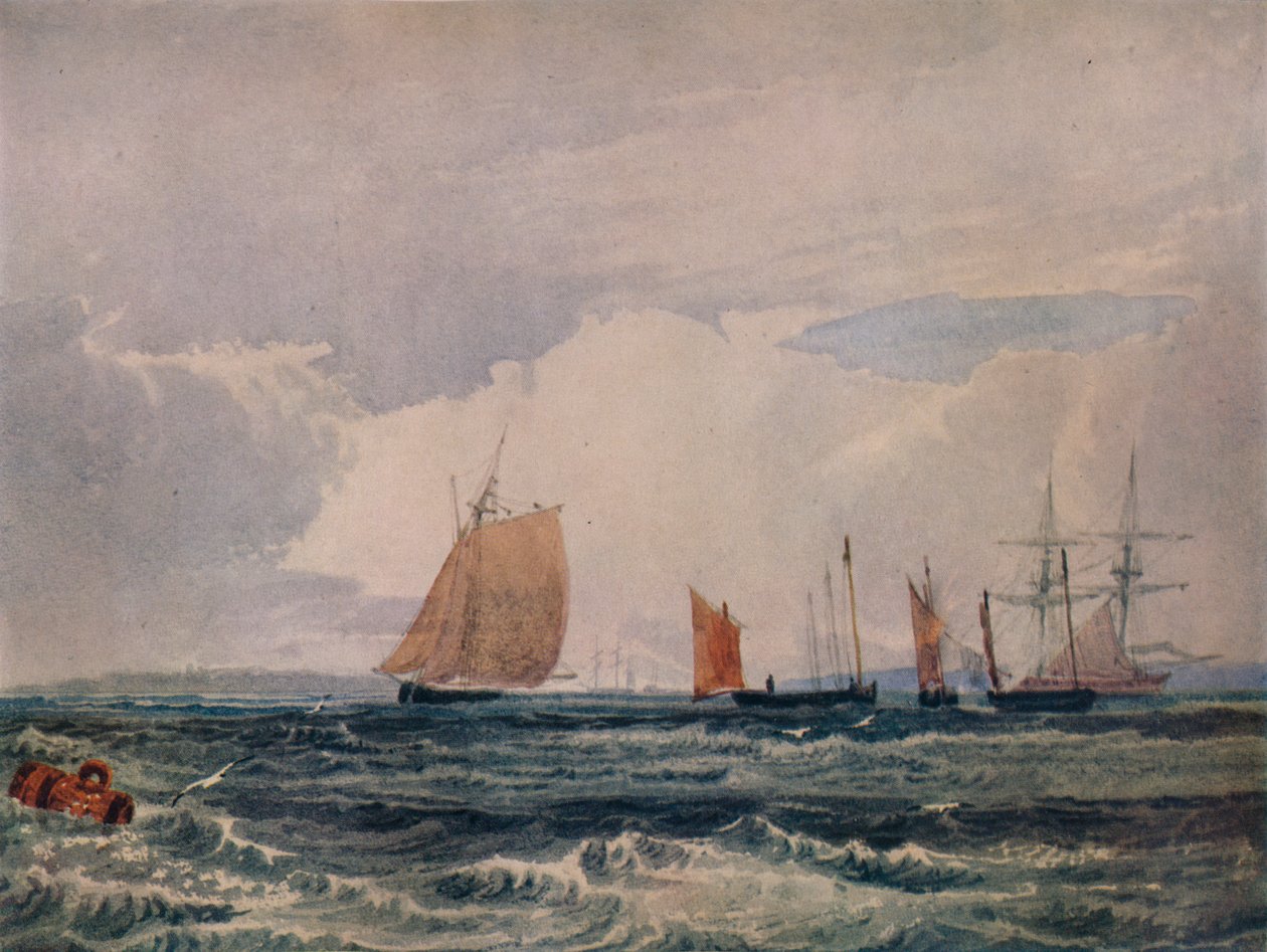 Ud for Plymouth, c1827 af Samuel Prout