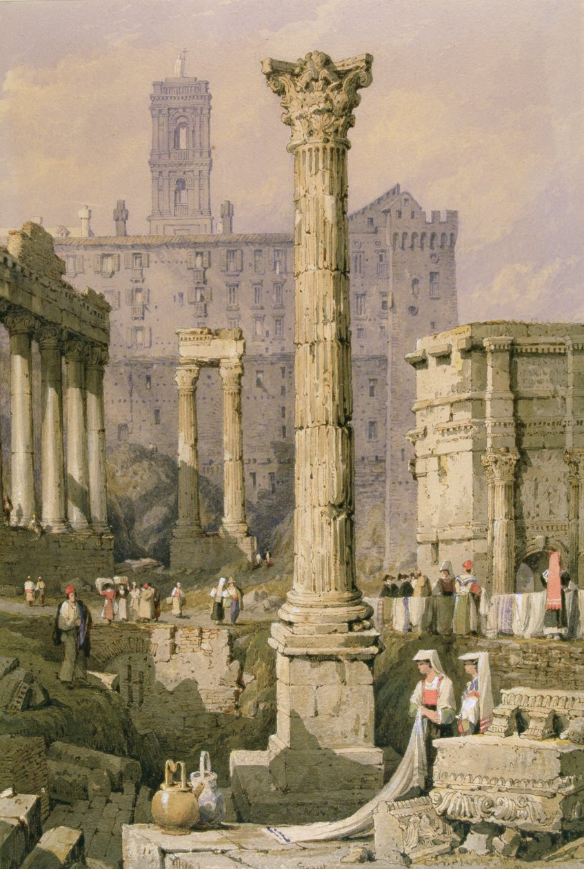Udsigt over Forum, Rom af Samuel Prout