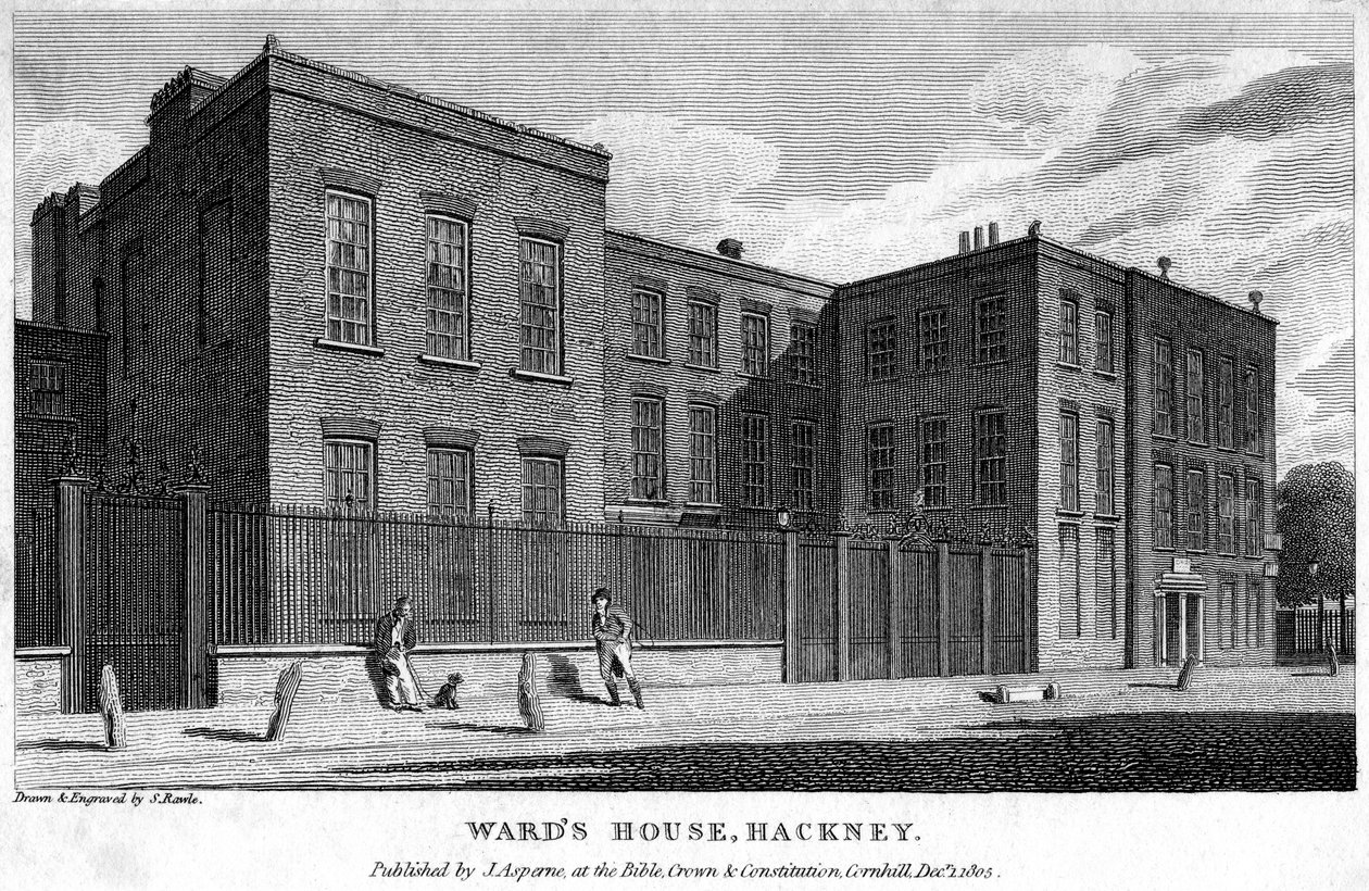 Wards House, Hackney, London, 1805. af Samuel Rawle