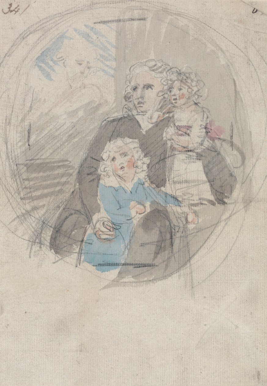 Studie for en portrætgruppe af Samuel Shelley