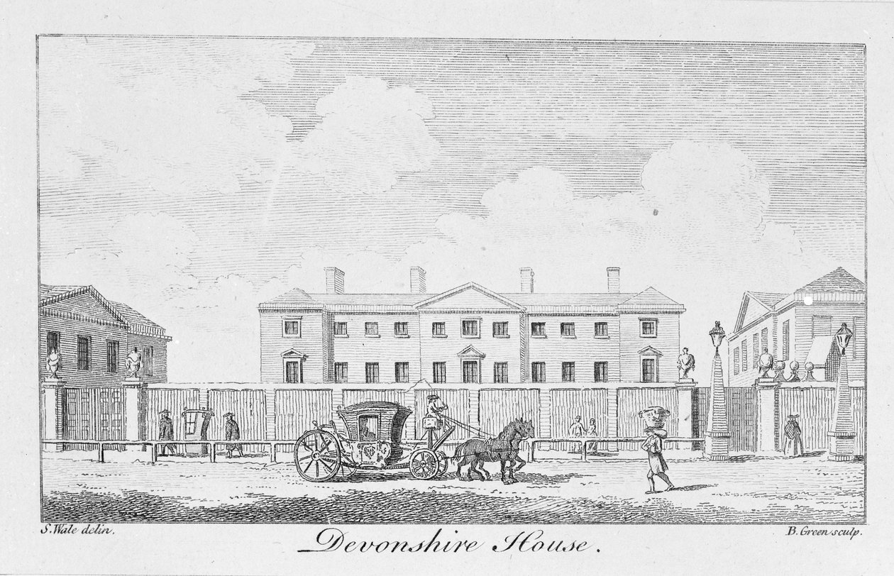 Devonshire House, indgraveret af Benjamin Green, 1761 af Samuel Wale