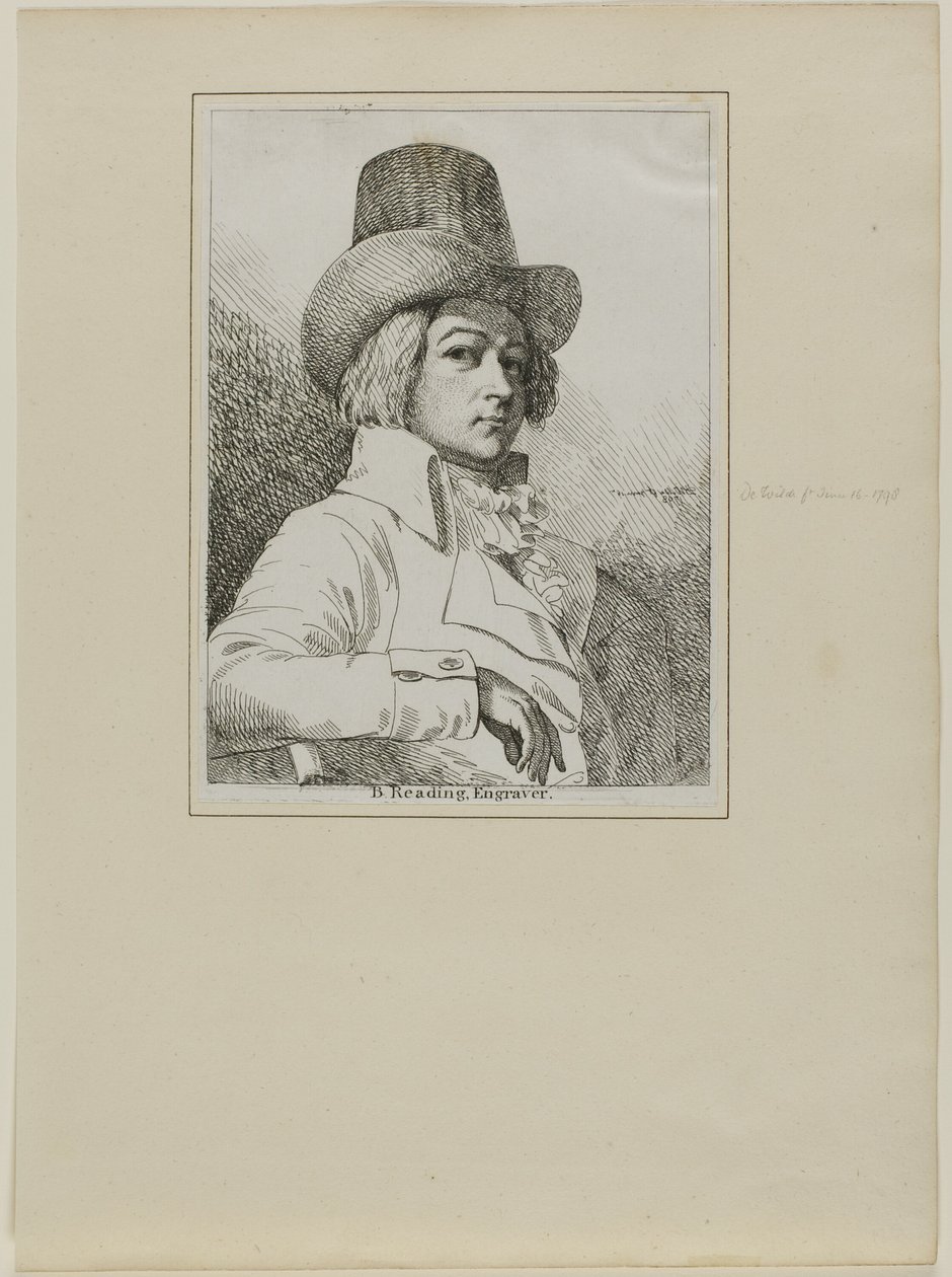 Portræt af B. Reading, Gravør af Samuel de Wilde