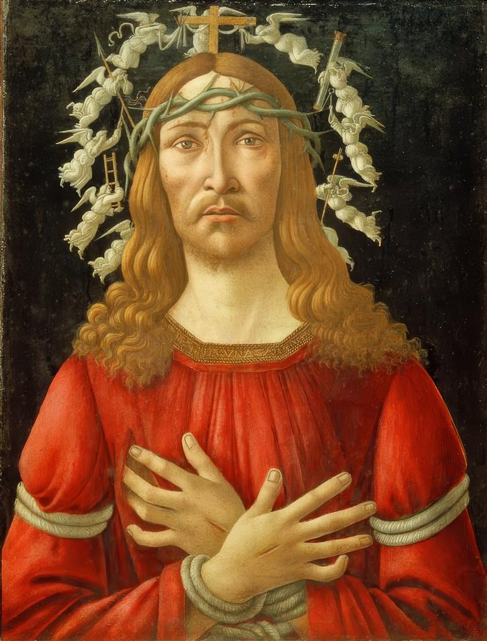 Kristus som sorgens mand med en englelig nimbus af Sandro Botticelli