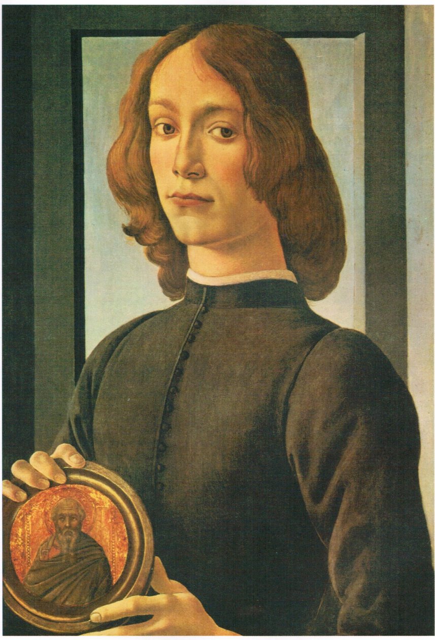 Portræt af en ung mand med medaljon af Sandro Botticelli