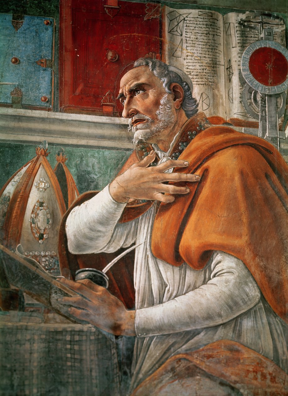 Skt. Augustin i sin celle, ca. 1480 (detaljer fra 29143) af Sandro Botticelli