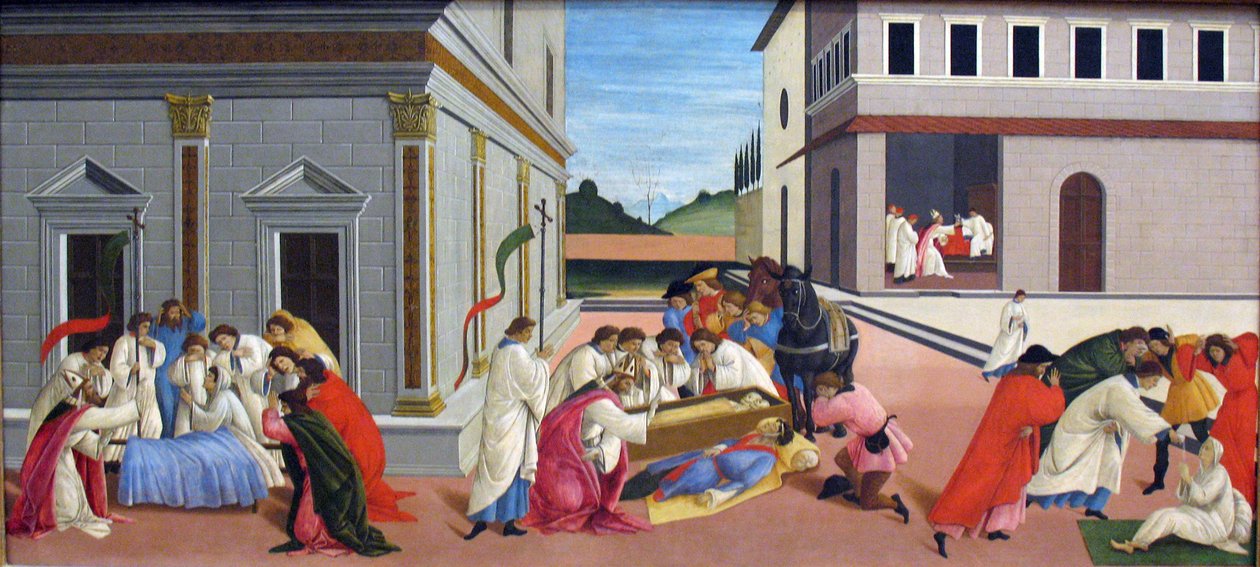 Tre mirakler af Sankt Zenobius af Sandro Botticelli