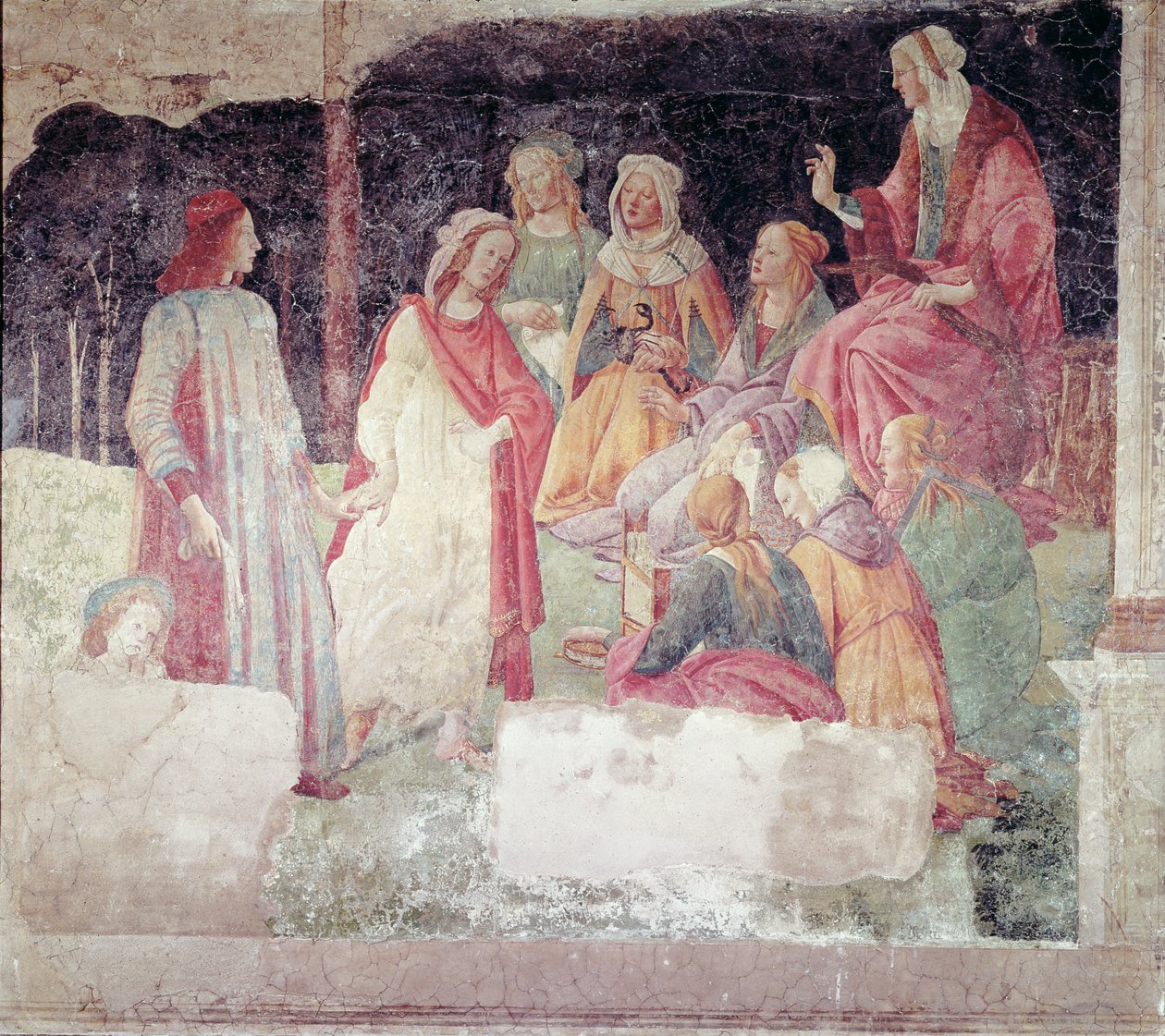 Ung mand modtaget af syv liberale kunster, fra Villa Lemmi af Sandro Botticelli