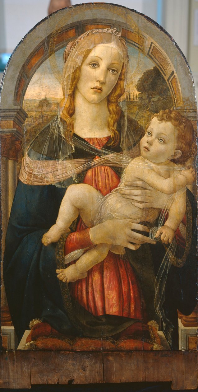 Jomfruen og Barnet af Sandro (after) Botticelli