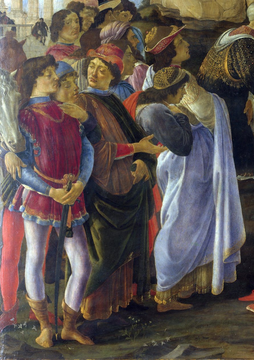 Tilbedelse af de hellige tre konger detalje af Sandro Botticelli