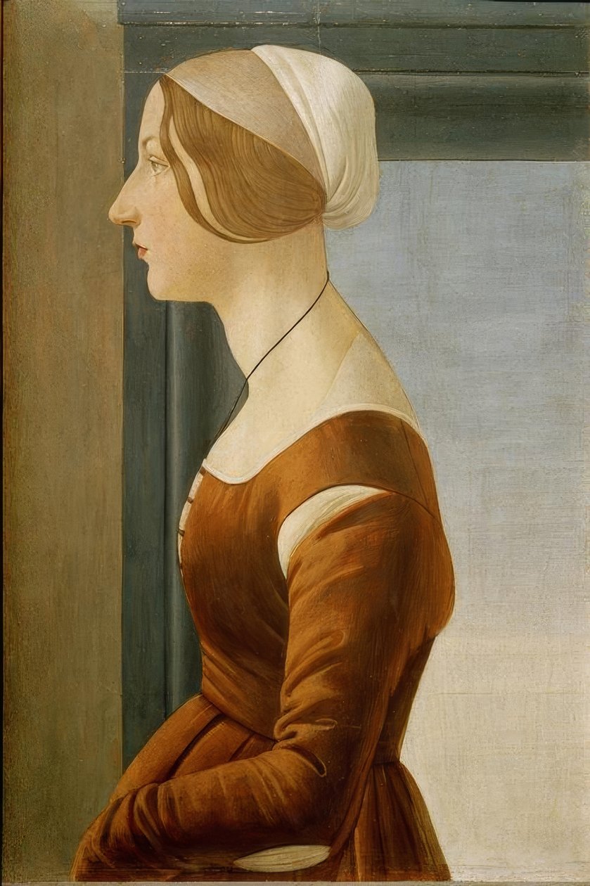 Portræt af en kvinde af Sandro Botticelli