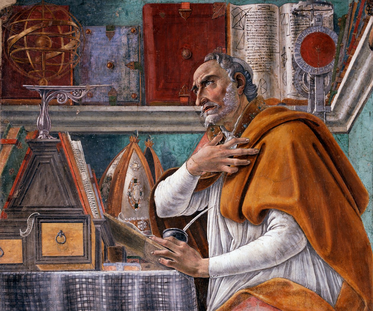 Detalje af "Saint Augustine af Sandro Botticelli