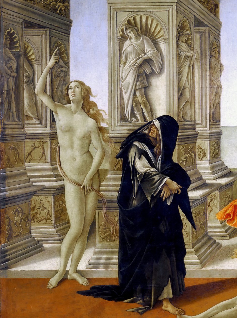 Bagtalen, detaljen af Sandro Botticelli