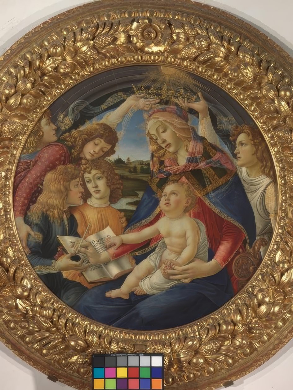 Maria med barnet og fem engle af Sandro Botticelli