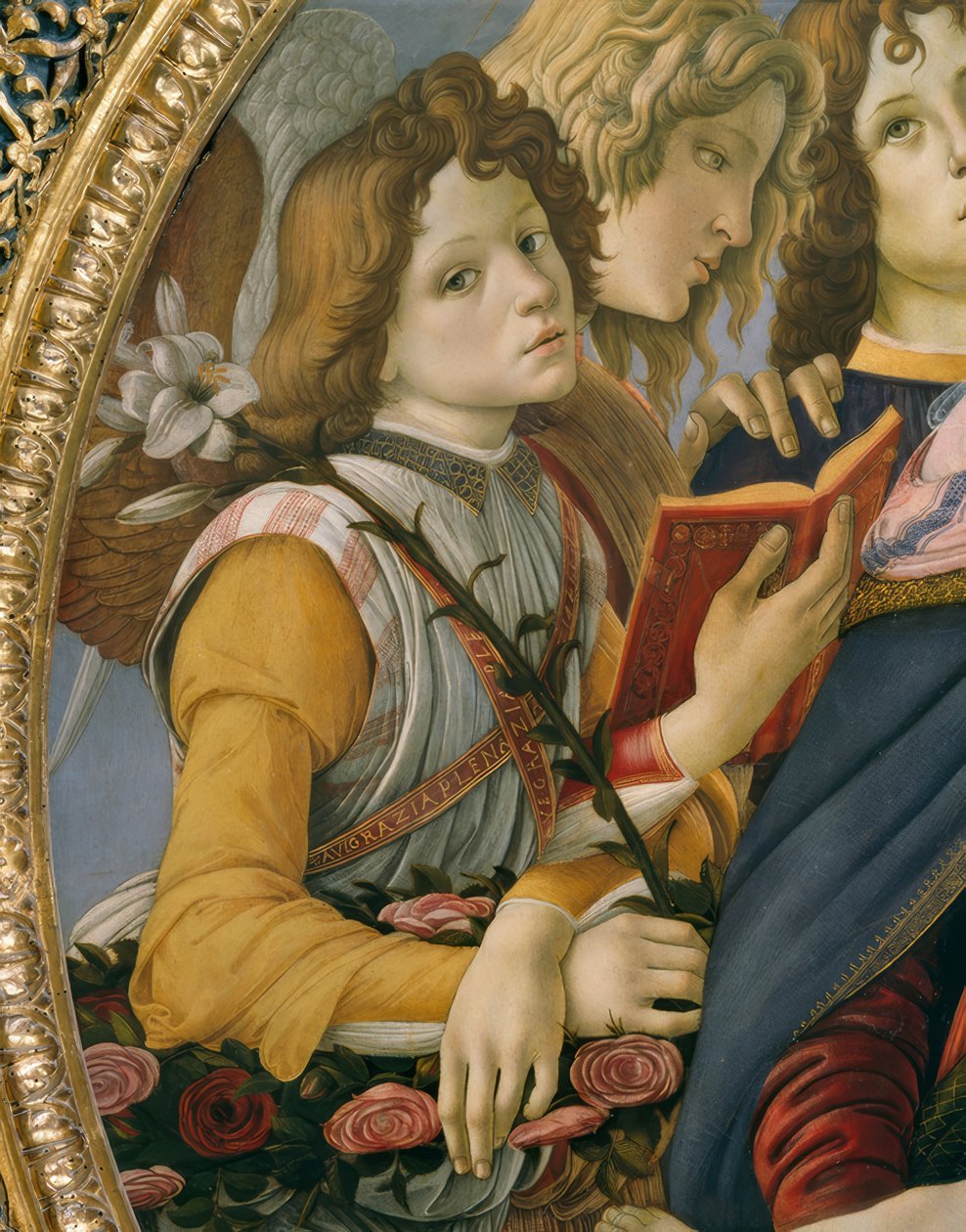 Maria med barnet og seks engle af Sandro Botticelli
