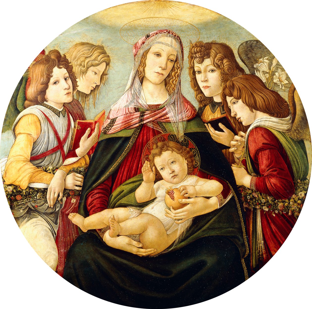 The Madonna and Child with Four Angels, dani af Sandro Botticelli