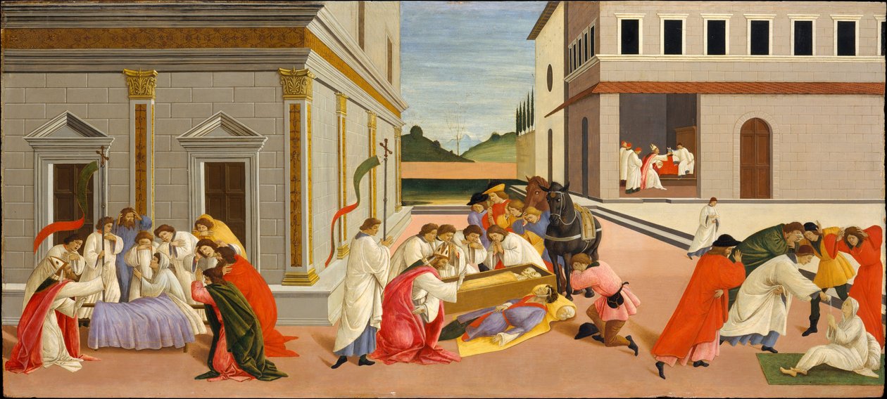 Tre mirakler af Sankt Zenobius af Sandro Botticelli