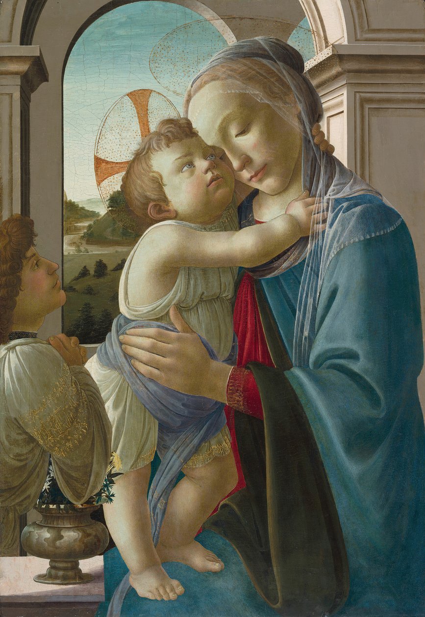 Jomfru og barn med en engel, 147585. af Sandro Botticelli