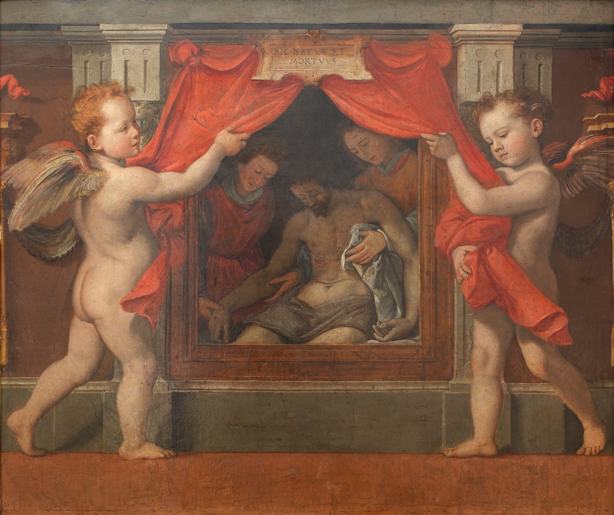 Pietà med to keruber, ca 1576. af Santi di Tito