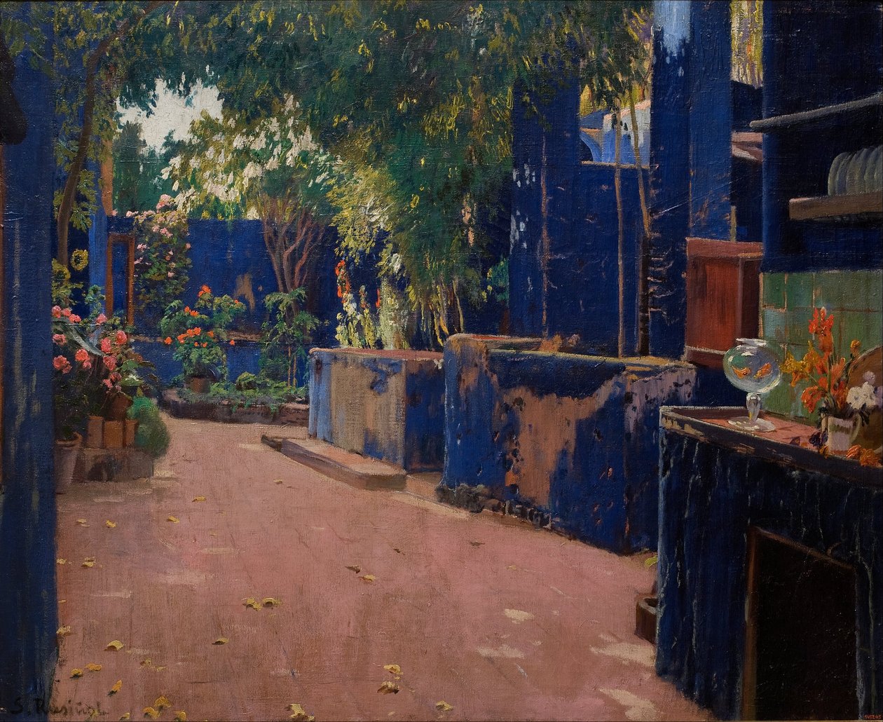 Blå gårdhave. Arenys de Munt af Santiago Rusiñol