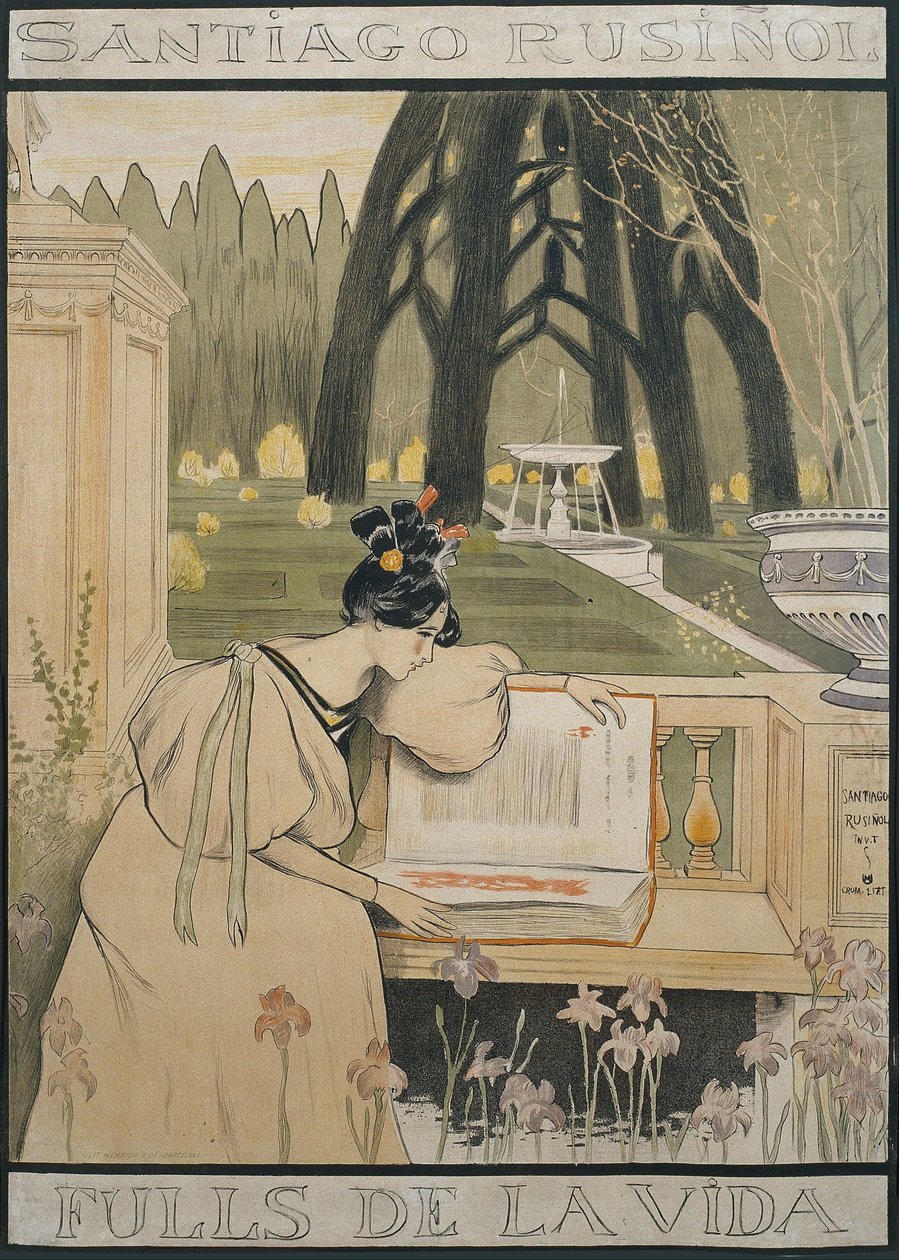 Livet forlader plakat af Santiago Rusiñol