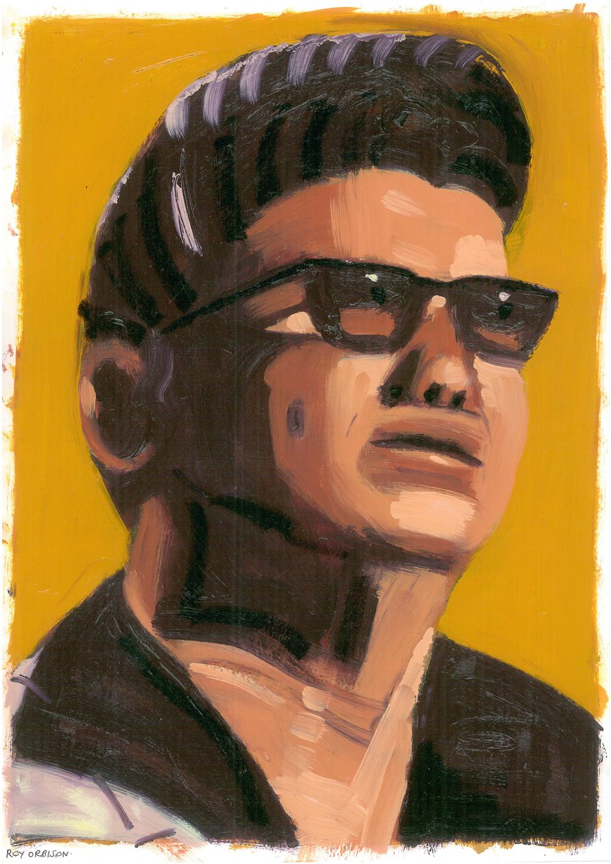 Roy Orbison, 2008 (olie på papir) af Sara Hayward