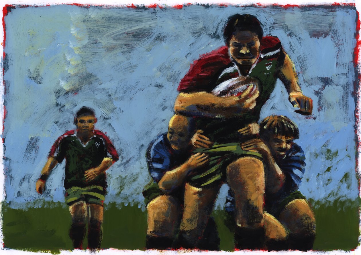 Rugby, 2009 (akryl) af Sara Hayward