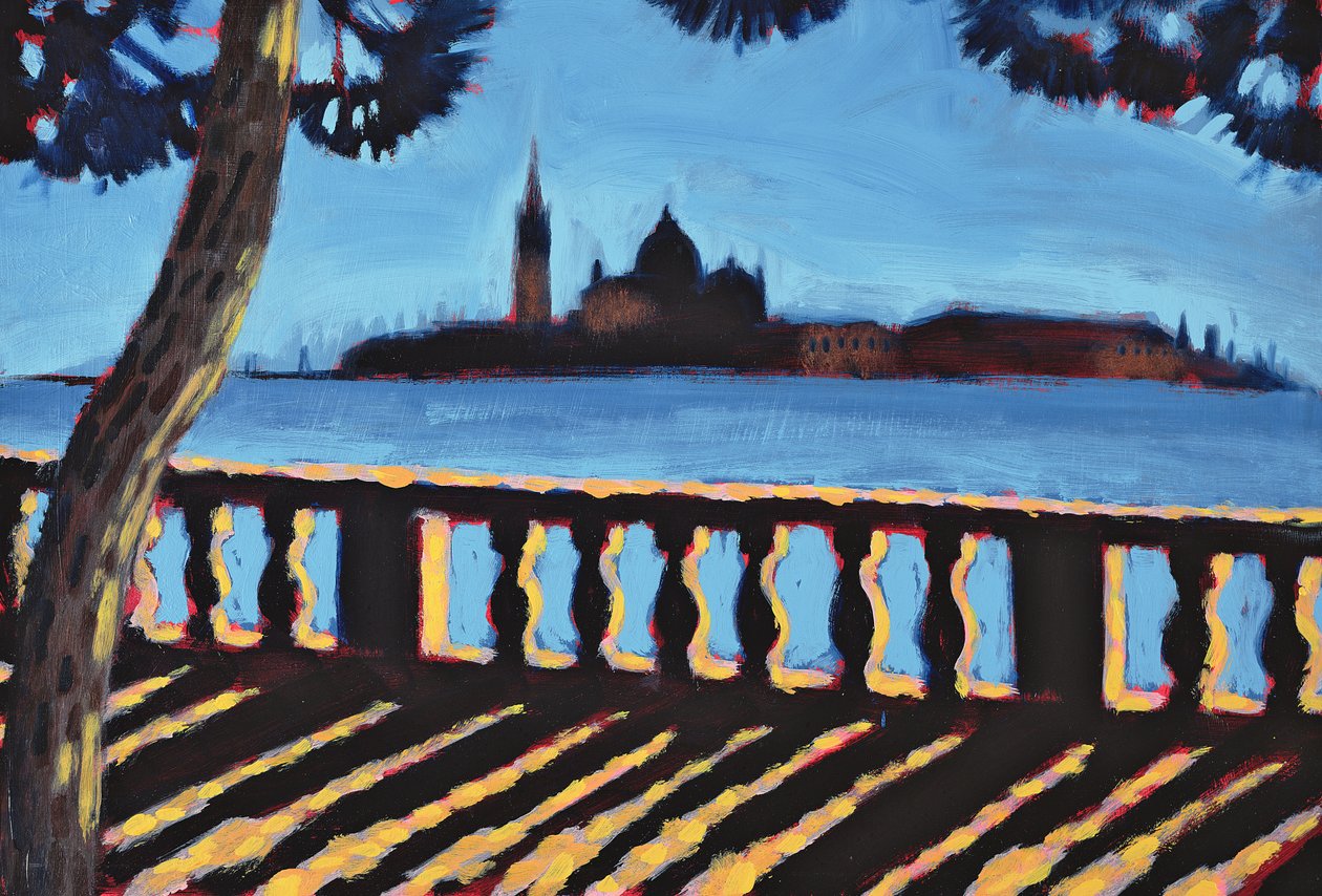 Mod Giudecca, Venedig (olie på kort) af Sara Hayward