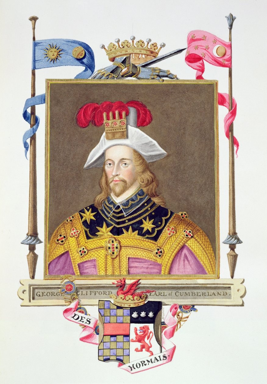 Portræt af George Clifford (1558-1605) 3. jarl af Cumberland fra 