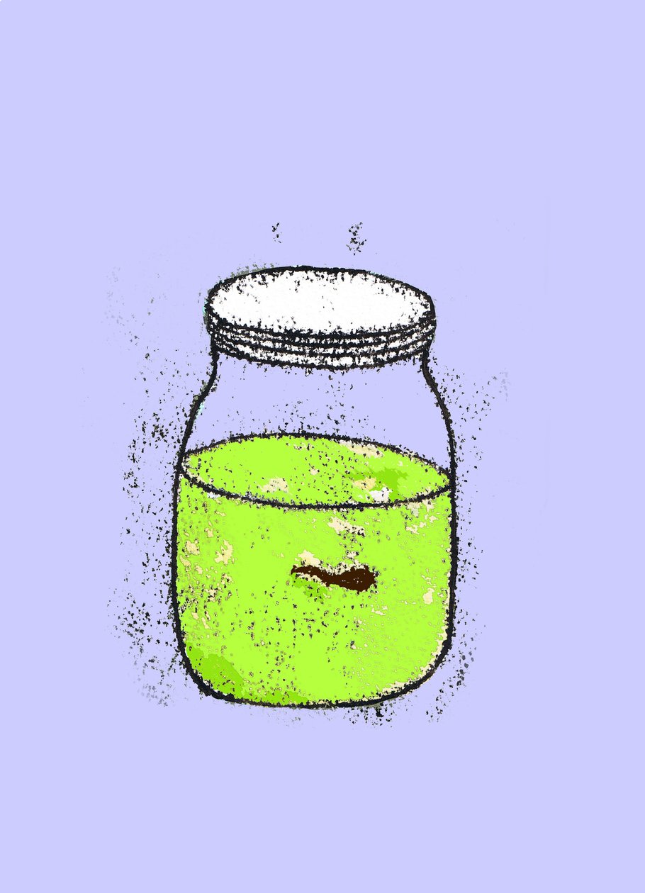 Tadpole, 2009 (olie og blæk på papir) af Sarah Thompson Engels
