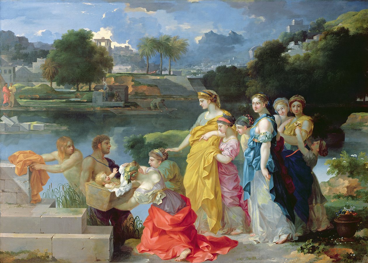 Fundet af Moses, ca. 1650 af Sébastien Bourdon