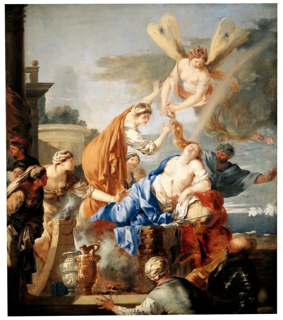 Didos død, c1637-c1640 af Sébastien Bourdon