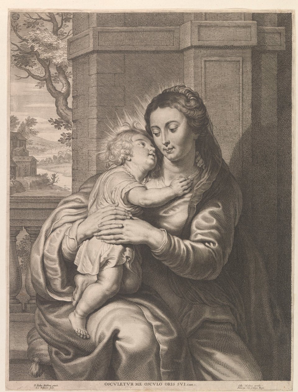 Mary med barn af Schelte Adamsz. Bolswert