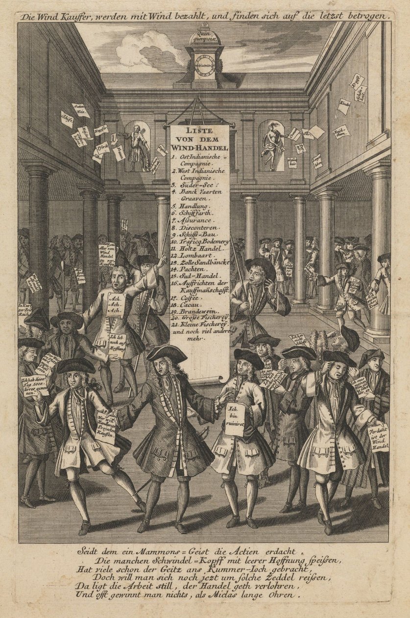 Vindhandlere slipper penge..., ca 1720 af Schmid