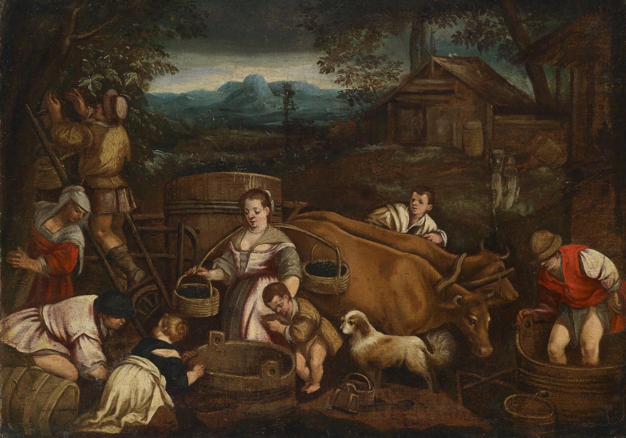 Efteråret (vindruehøst) af School of Francesco Bassano the Younger