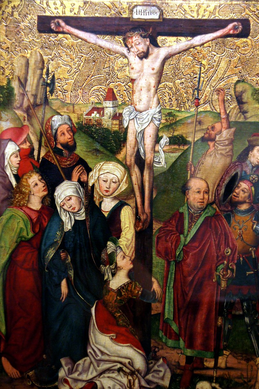 Kristi korsfæstelse og klagesang, omkring 1490 af School of Michael Wolgemut