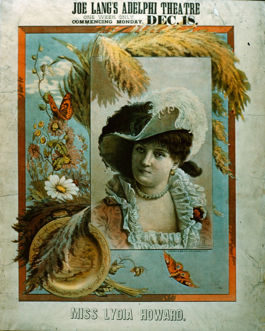 Miss Lydia Howard (farve litho) af School American