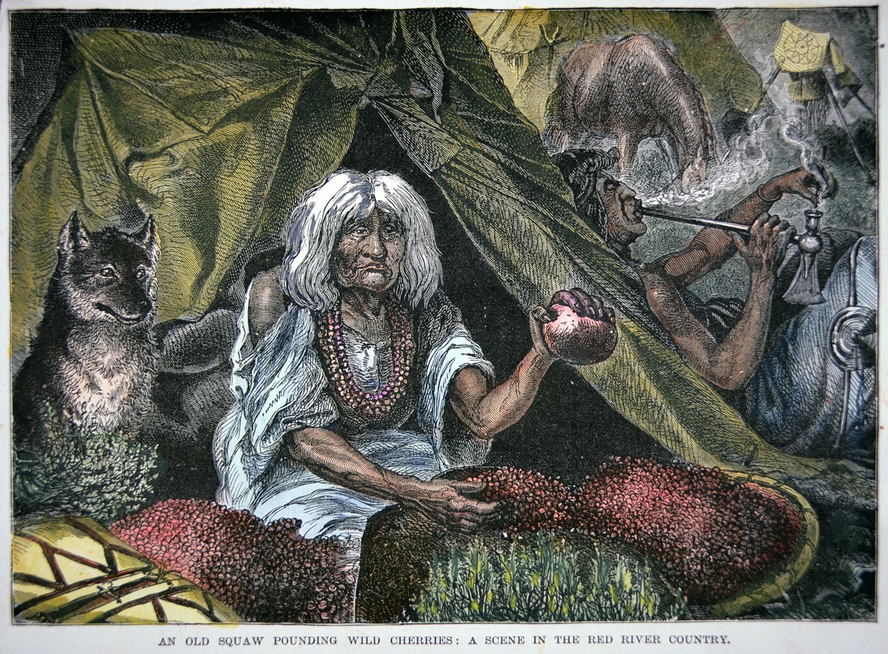 Native American Food (farvet gravering) af School American