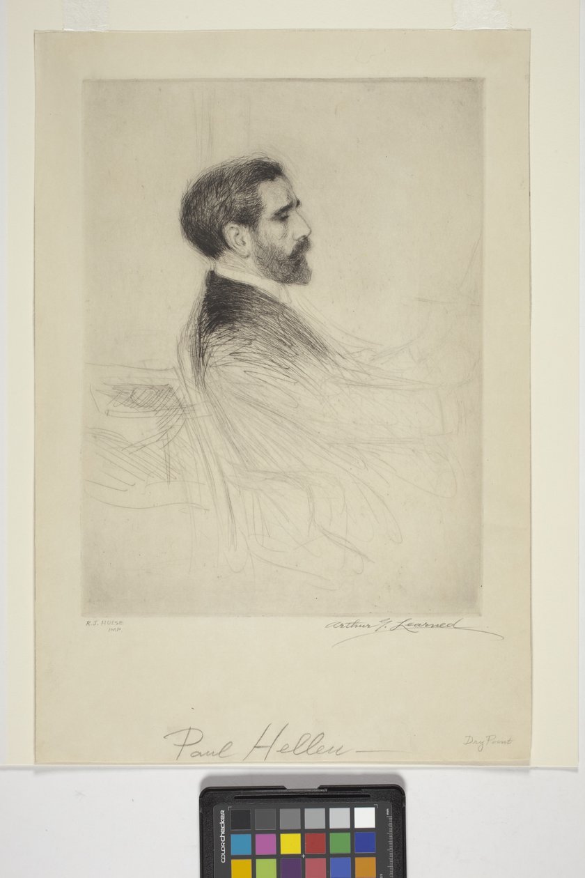 Portræt af Paul Helleu (blæk) af School American