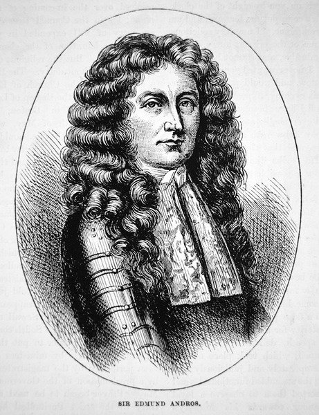 Sir Edmund Andros (litho) af School American