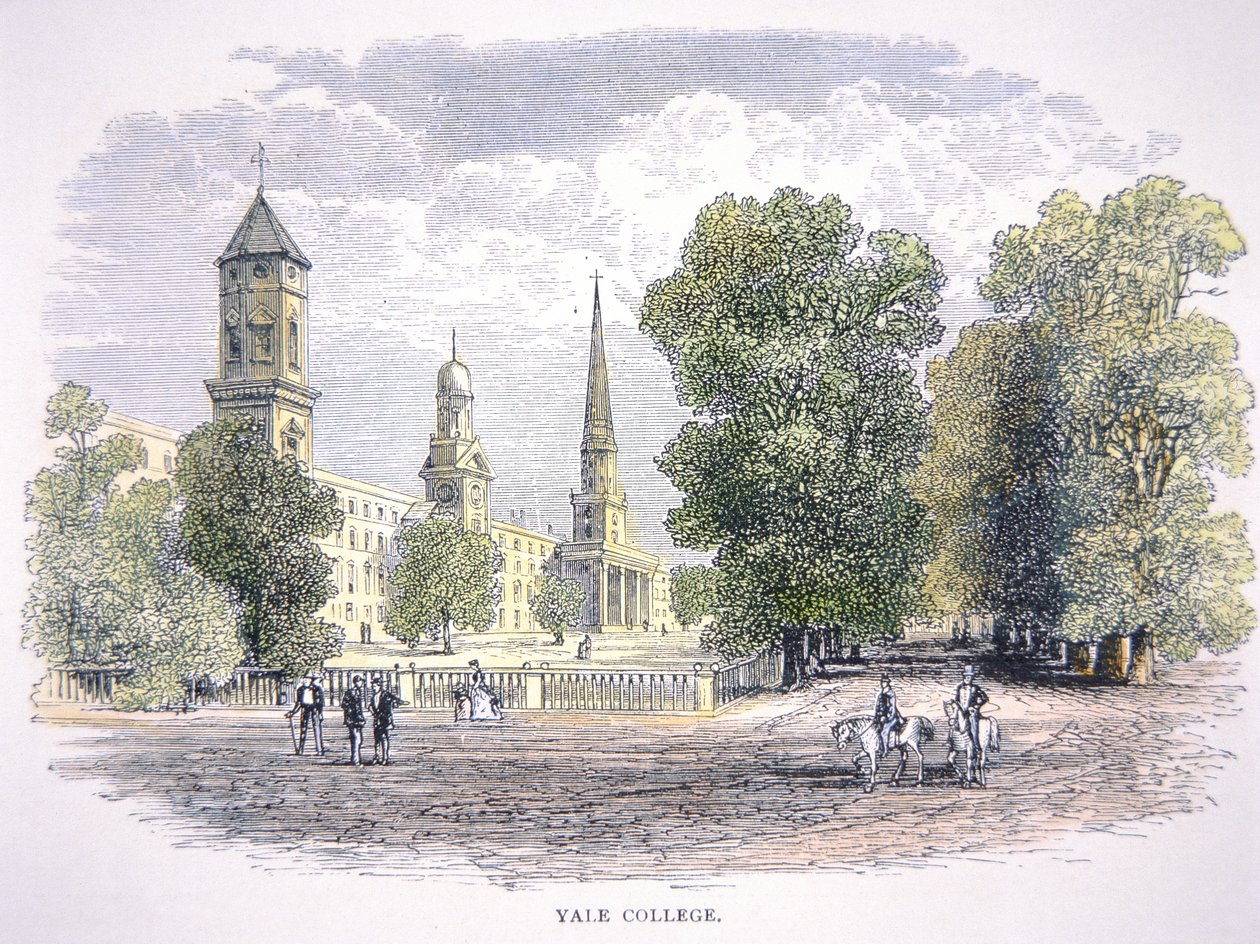 Yale University, New Haven, Connecticut (farve litho) af School American