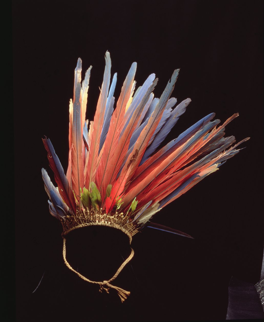 Hovedbeklædning, før ca. 1853 (fiber og fjer) af School Brazilian