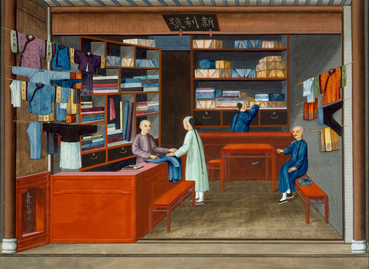 Clothes Shop (gouache på papir) af School Chinese