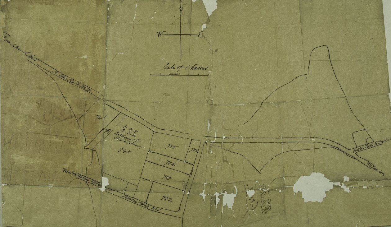 Kort over Willesden, London (litho) af School English