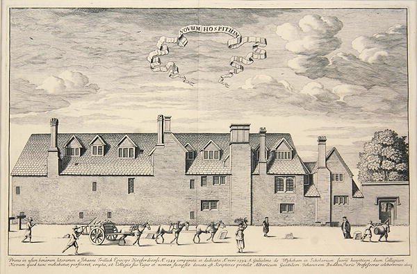 Nyt hospital i 1369 (gravering) af School English