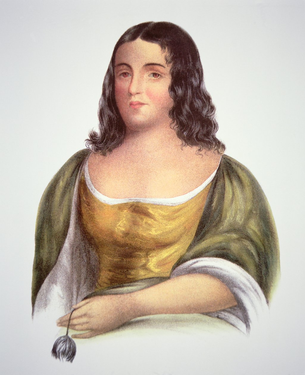 Pocahontas (ca. 1595-1617) (farve litho) af School English