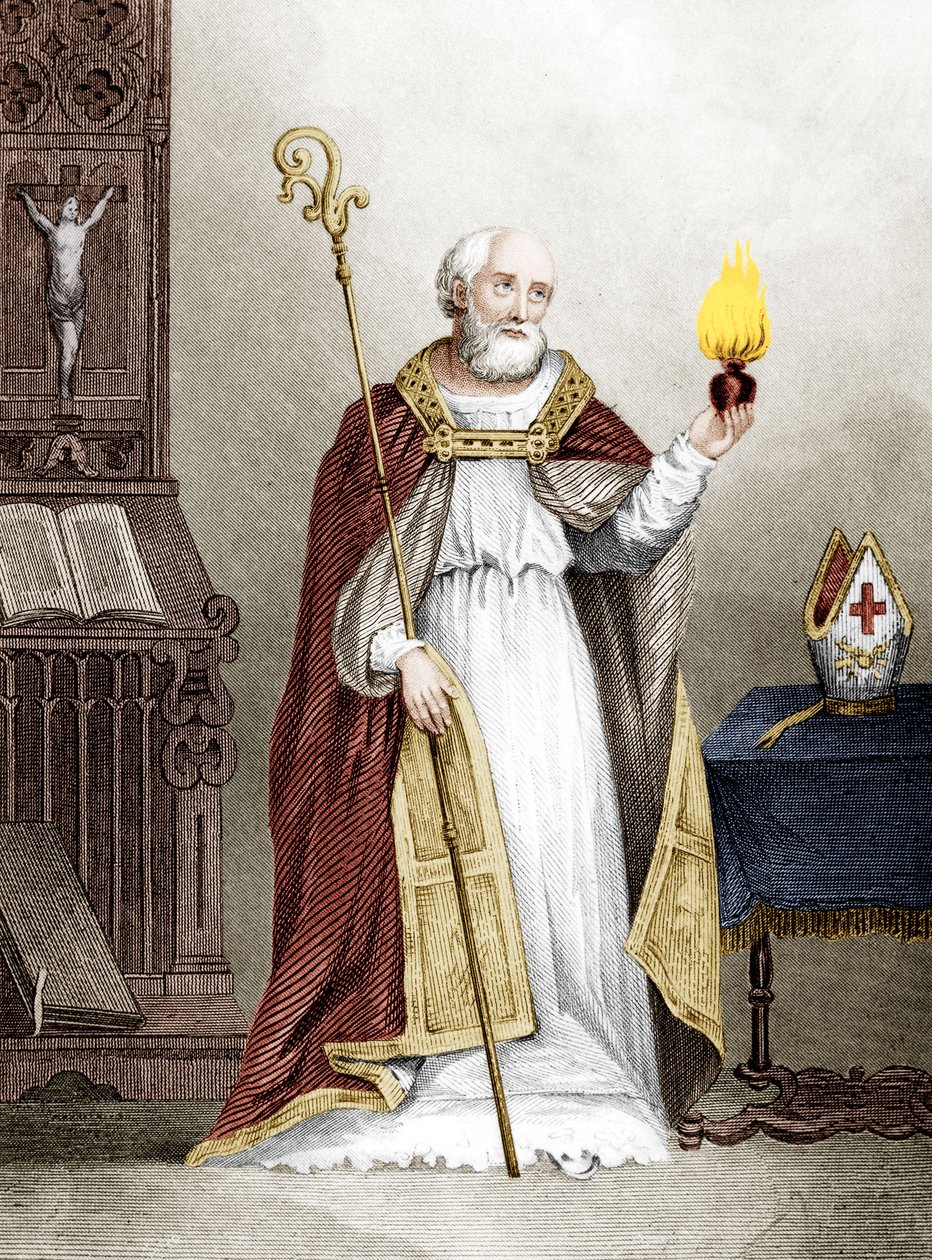 Saint Augustine (gravering) af School French