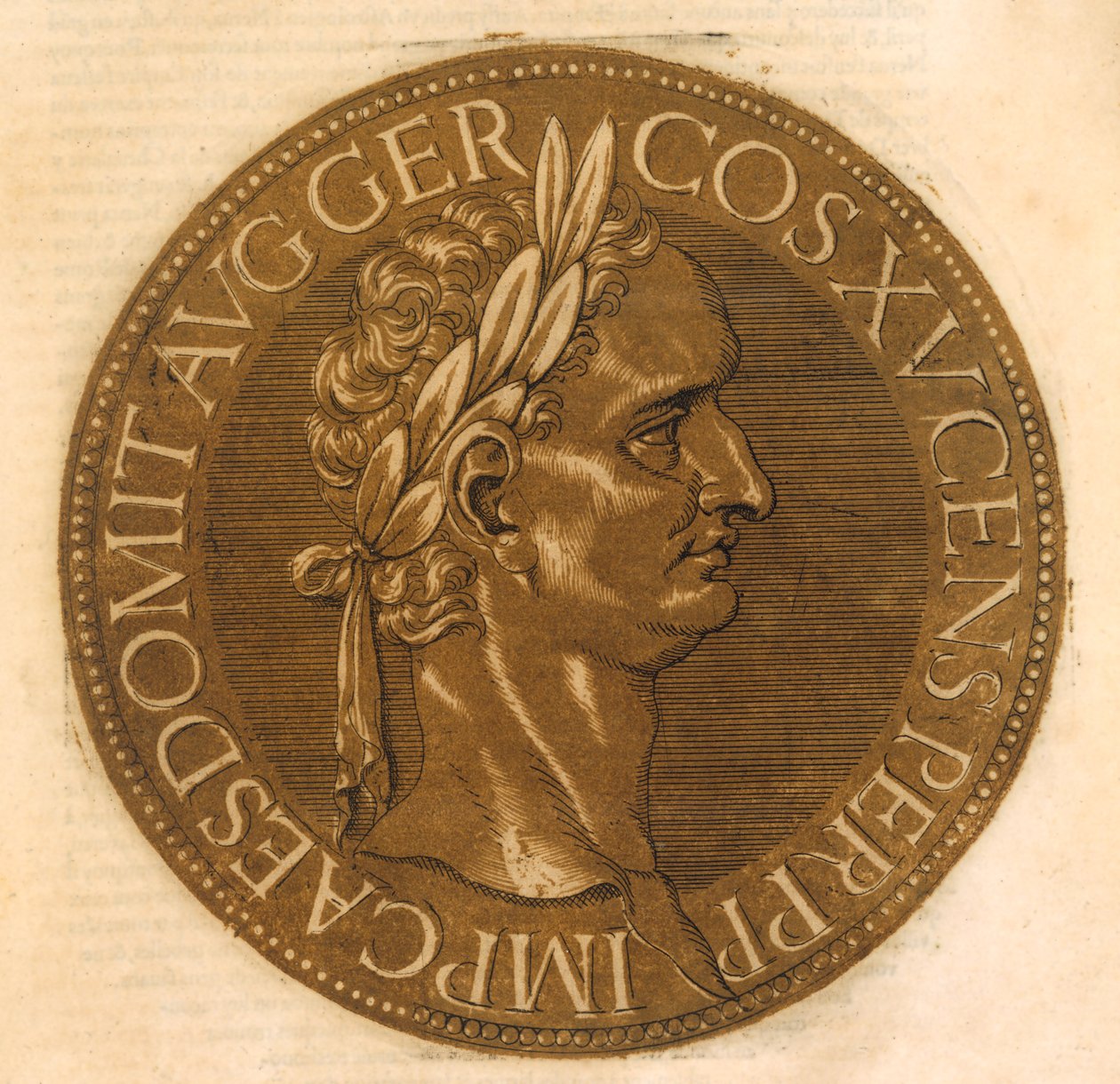 Kejser Domitian (farve litho) af School French